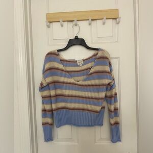 Purple & Blue Striped Sweater - Size Small